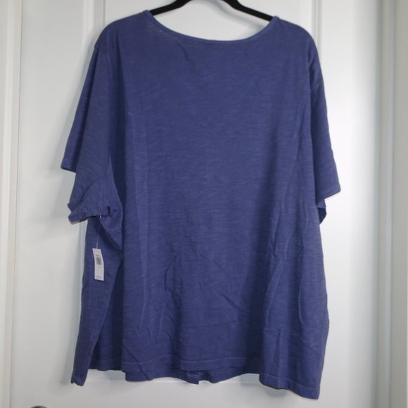 Brand New Old Navy Plus Size Button Down Short Sleeve V-Neck Jersey Tee - Picture 2 of 4